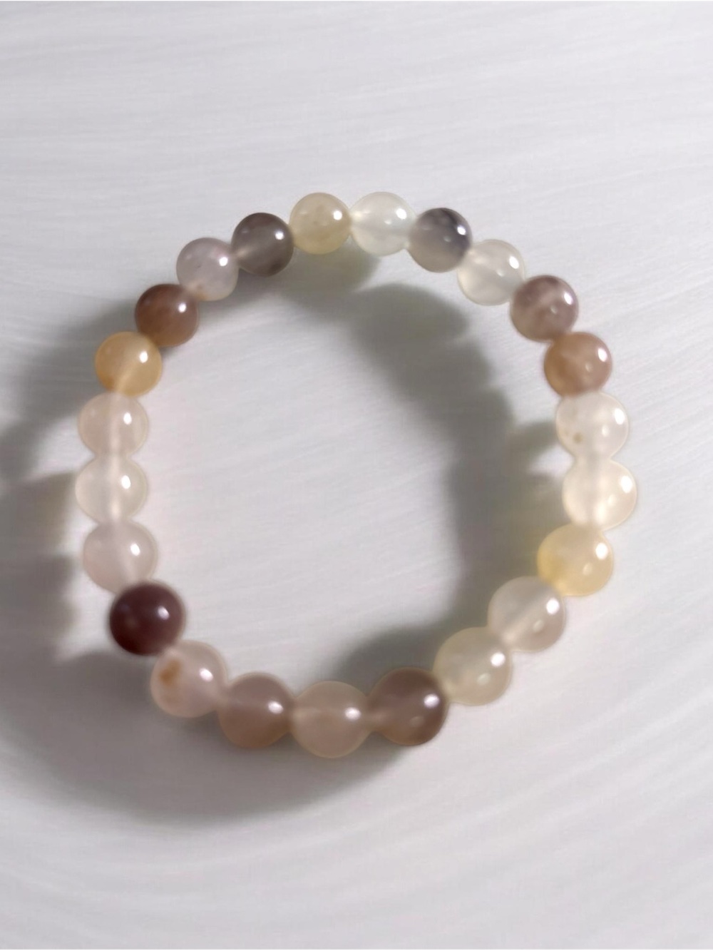 Mix Moonstone 8mm Bead Stretch Bracelet